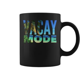Vacay Mode Summer Vacation Tropical Beach Palm Trees & Ocean Coffee Mug - Monsterry DE