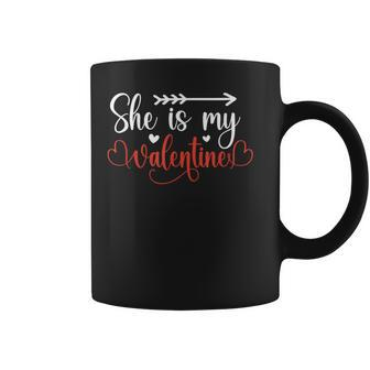 Valentine Couple Matching Him From Her He Is My Valentine Coffee Mug - Monsterry