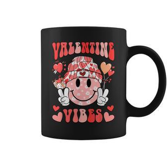 Valentine Vibes Groovy Valentine's Day Couples Boys Girls Coffee Mug | Mazezy
