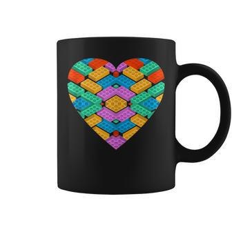 Valentines Day For Boys Block Brick Heart Coffee Mug - Monsterry DE