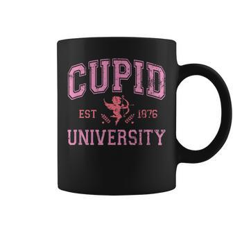 Valentine's Day Cupid University Est 1876 Vintage Stressed Coffee Mug - Monsterry AU