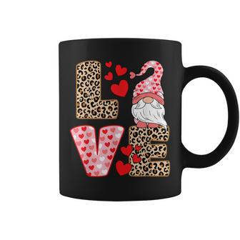 Valentines Day Cute Love Heart Gnome Leopard Cheetah Print Coffee Mug - Monsterry DE