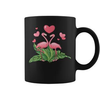 Valentine's Day Flamingo Couple 14Th February Heart Day Coffee Mug - Monsterry CA