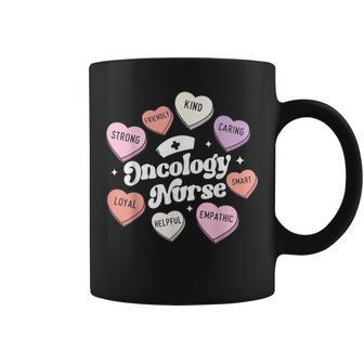 Valentines Day Oncology Nurse Cancer Support Groovy Hearts Coffee Mug | Mazezy
