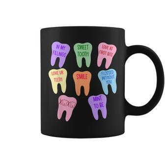 Valentines Dentist Dental Hygienist Tooth Candy Conversation Coffee Mug - Seseable