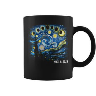 Van Gogh Starry Night Total Solar Eclipse 2024 Coffee Mug | Mazezy