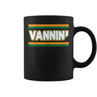 Vannin Stripes Vanning Green Orange Van Coffee Mug - Monsterry UK