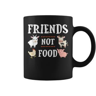 Vegetarian Vegan Don't Eat Animals Cute Friends Not Food Coffee Mug - Monsterry CA