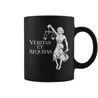 Veritas Et Aequitas Goddess Lady Justice Coffee Mug - Monsterry