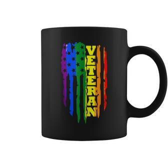 Veteran Lgbt Gay Pride Rainbow American Flag Military Coffee Mug - Monsterry DE