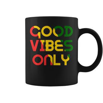 Vibes Good Only Rasta Reggae Roots Clothing Jamaica Flag Coffee Mug - Monsterry DE