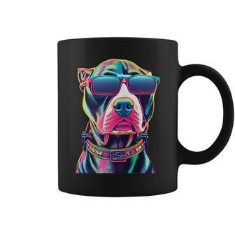 Vibrant Pitbull Wearing Sunglasses Coffee Mug - Monsterry DE