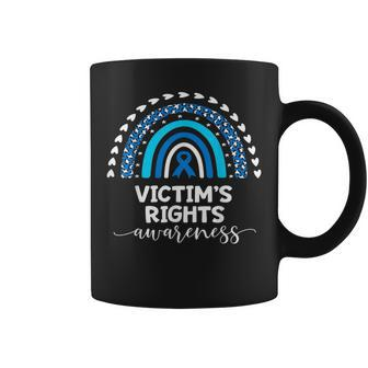 Victims Rights Awareness Victim Of Crime Blue Ribbon Rainbow Coffee Mug - Seseable