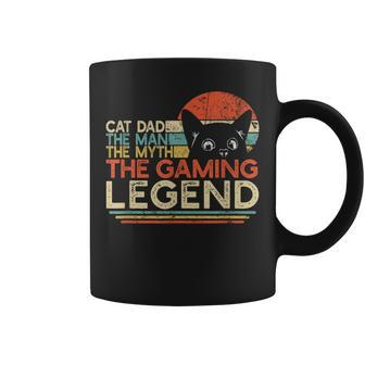 Video Game Player Cat Dad Man Myth Gaming Legend Gamer Coffee Mug - Monsterry UK