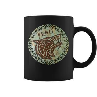 Viking Odin Wolf Fenrir Freki Norse God Myth Celtic Vintage Coffee Mug - Monsterry DE