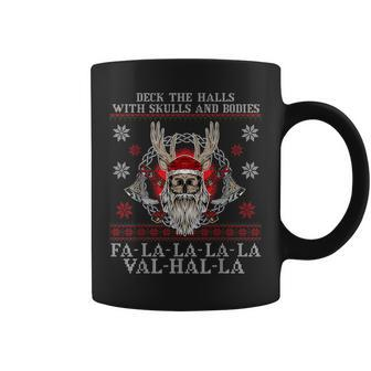 Viking Santa Deck The Halls With Skulls And Bodies Coffee Mug - Monsterry