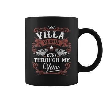 Villa Blood Runs Through My Veins Family Name Vintage Coffee Mug - Monsterry UK