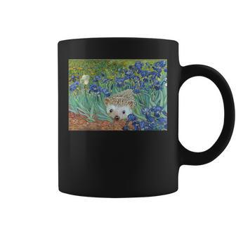 Vincent Van Hog's Irises And Also A Hedgehog Graphic Coffee Mug - Monsterry UK