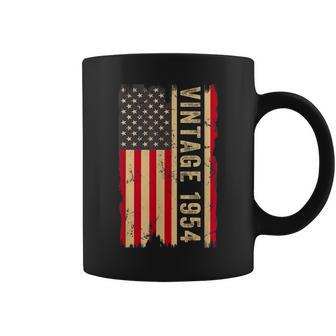 Vintage 1954 70Th Birthday 70 Years Old American Flag Coffee Mug - Monsterry AU