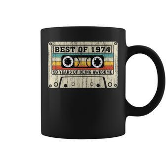 Vintage 1974 Birthday Clothing 50 Years Old Cassette Tape Coffee Mug - Thegiftio UK