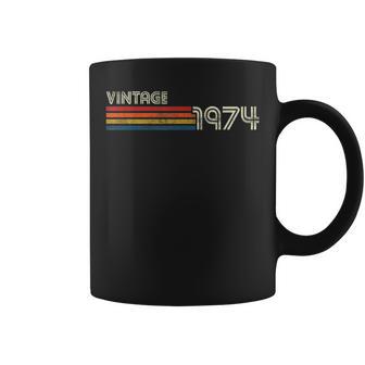 Vintage 1974 Chest Stripe Birthday Coffee Mug - Monsterry