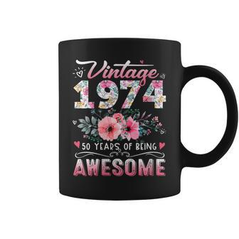 Vintage 1974 Floral 50 Years Old 50Th Birthday Party Costume Coffee Mug - Monsterry