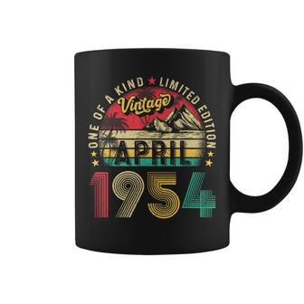 Vintage 70Th Birthday April 1954 70 Birthday Men Coffee Mug - Monsterry