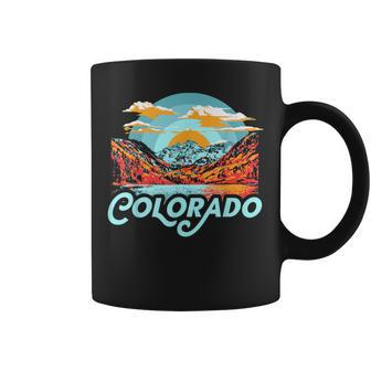 Vintage 80'S Colorado Maroon Bells Retro Mountains Graphic Coffee Mug - Monsterry