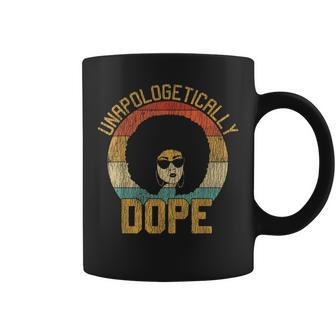 Vintage Afican Afro Unapologetically Dope Pride Black Women Coffee Mug - Monsterry
