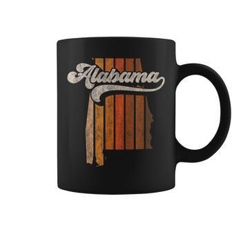 Vintage Alabama Retro 70S Stripes Silhouette Distressed Coffee Mug - Monsterry UK