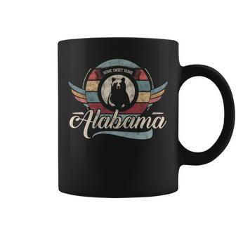 Vintage Alabama Retro Cool State Sweet Home Black Cute Bear Coffee Mug - Monsterry CA