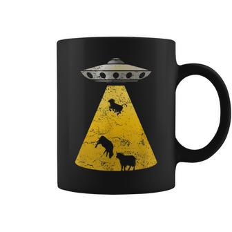 Vintage Alien Ufo Cow Abduction Roswell Retro T Yellow Coffee Mug - Monsterry AU