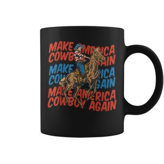 Vintage Make America Cowgirls Cowboys Again 4Th Of July Coffee Mug - Monsterry