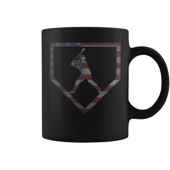 Vintage American Flag Baseball Usa Coffee Mug - Monsterry