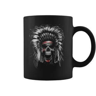 Vintage American Motorcycle Skull Native Indian Eagle Chief Coffee Mug | Crazezy