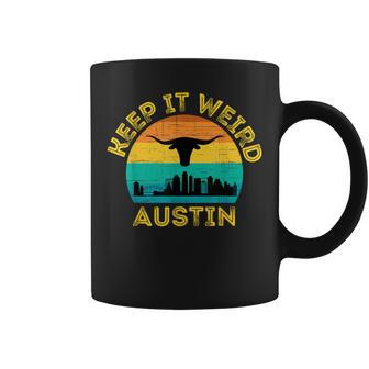 Vintage Austin Texas Keep It Weird Sunset Coffee Mug - Monsterry AU