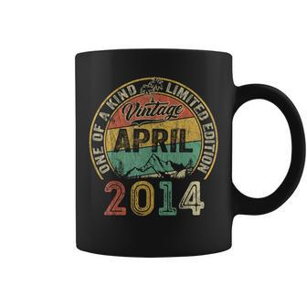 Vintage Awesome Since April 2014 10Th Birthday For Boy Coffee Mug - Seseable
