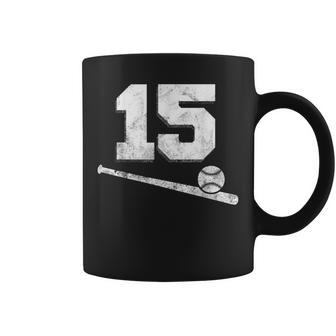 Vintage Baseball Jersey Number 15 Player Number Coffee Mug - Monsterry