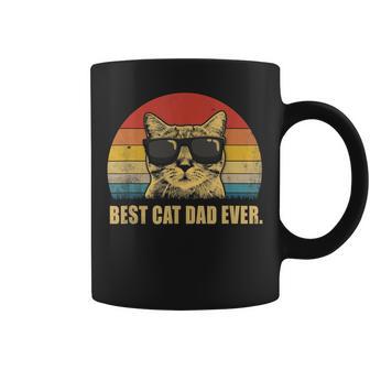 Vintage Best Cat Dad Ever Bump Fist Father's Day Cat Daddy Coffee Mug - Monsterry DE