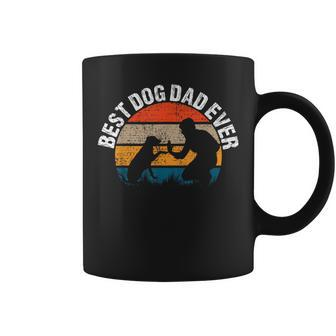 Vintage Best Dog Dad Ever Retro Fist Pump Puppy Doggy Tassen - Seseable