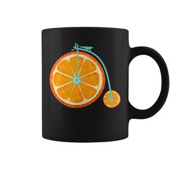 Vintage Bike Bicycle Flower Basket Orange Fruit Coffee Mug - Monsterry AU