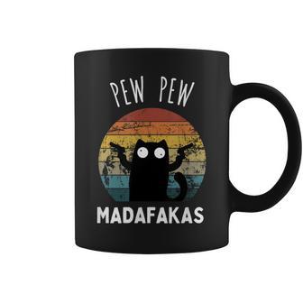 Vintage Black Cat Pew Pew Madafakas Coffee Mug - Monsterry AU