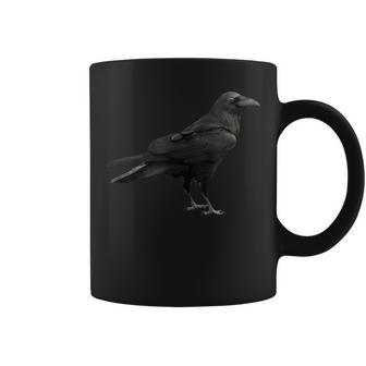 Vintage Black Crow Raven Silhouette Bird Coffee Mug - Monsterry