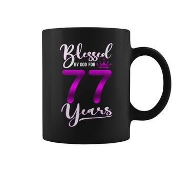 Vintage Blessed By God For 77 Years Old Happy 77Th Birthday Coffee Mug - Thegiftio UK