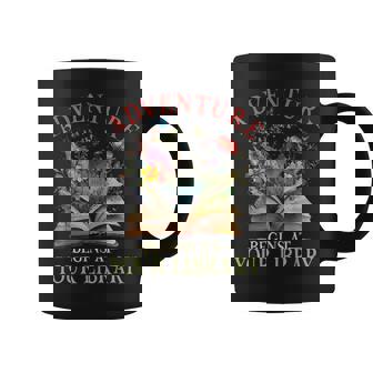 Vintage Book Flowers Adventure Begins At Your Library Coffee Mug | Mazezy