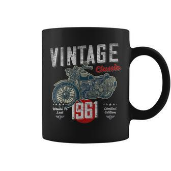 Vintage Born 1961 60Th Birthday Classic Retro Motorcycle Coffee Mug - Monsterry