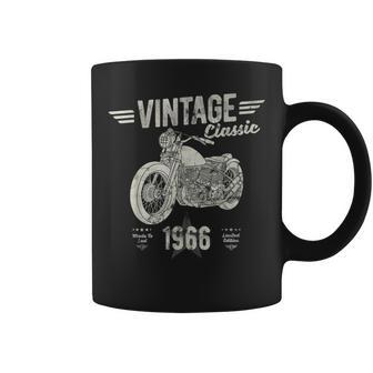 Vintage Born 1966 Birthday Classic Retro Motorbike Coffee Mug - Monsterry