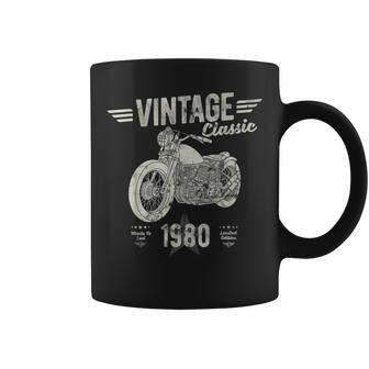 Vintage Born 1980 Birthday Classic Retro Motorbike Coffee Mug - Monsterry