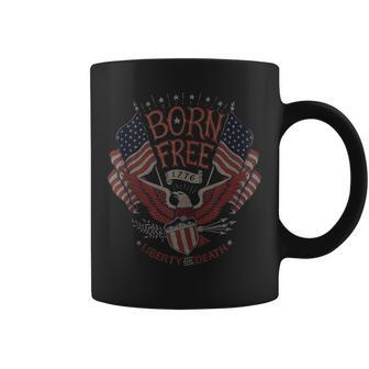 Vintage Born Free Eagle American Flag 1776 4Th Of July Usa Coffee Mug - Monsterry AU