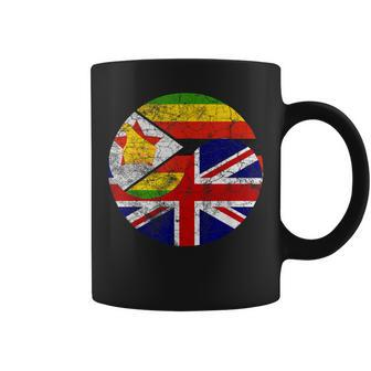 Vintage British & Zimbo Flags Uk And Zimbabwe Coffee Mug - Monsterry DE